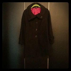 H&M Black Half Length Trench Coat